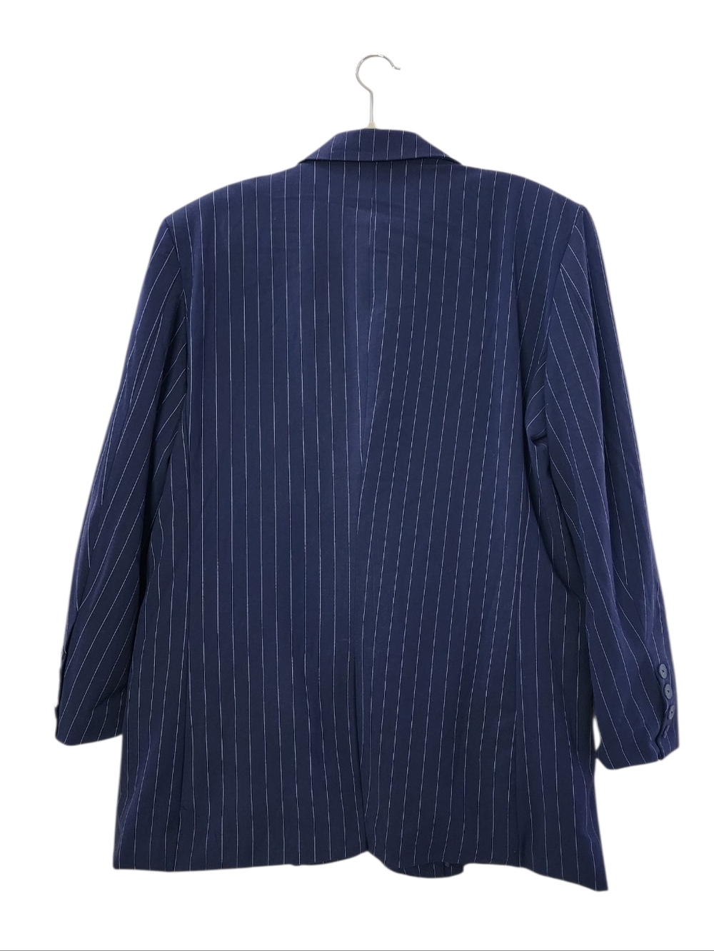 Women's Oversized Blazer Navy/White Pinstripe, Wild Fable, NEW SZ LARGE - Picture 4 of 11